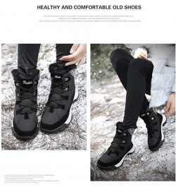 Women Winter Ankle Boots Thick Warm Couple Snow Boots Non-Slip Windproof Mens Snow Boot Waterproof Outdoor Sports Cotton Shoe...