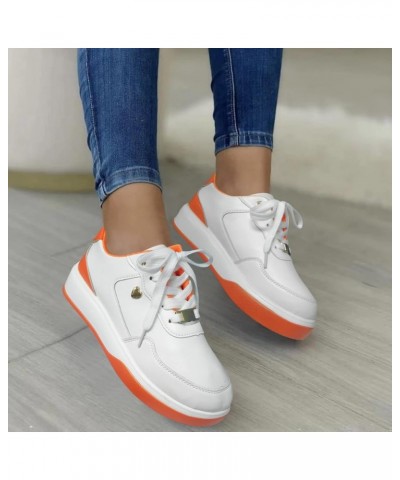 Sneakers for Women Women's Sneakers Lightweight Women's Wedge Sneakers Ladies Sneakers Orange $19.65 Athletic Shoes