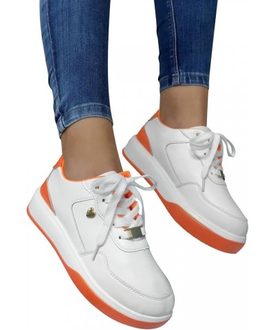 Sneakers for Women Women's Sneakers Lightweight Women's Wedge Sneakers Ladies Sneakers Orange $19.65 Athletic Shoes