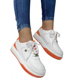 Sneakers for Women Women's Sneakers Lightweight Women's Wedge Sneakers Ladies Sneakers Orange $19.65 Athletic Shoes