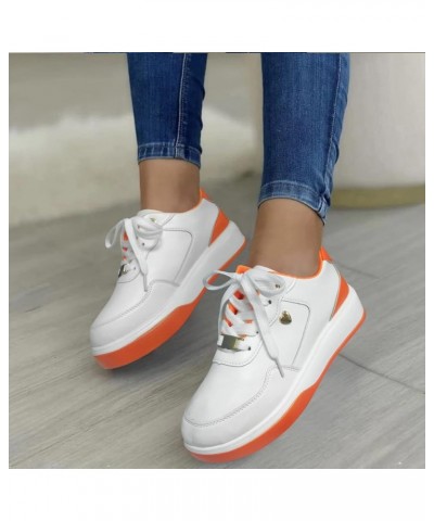 Sneakers for Women Women's Sneakers Lightweight Women's Wedge Sneakers Ladies Sneakers Orange $19.65 Athletic Shoes