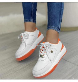 Sneakers for Women Women's Sneakers Lightweight Women's Wedge Sneakers Ladies Sneakers Orange $19.65 Athletic Shoes