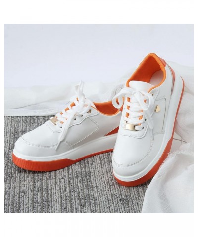 Sneakers for Women Women's Sneakers Lightweight Women's Wedge Sneakers Ladies Sneakers Orange $19.65 Athletic Shoes