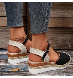 Platform Wedge Sandals for Women,Espadrille Sandals for Women Summer Dressy 2024 Closed Toe Ankle Strap Wedge Heels Sandals C...