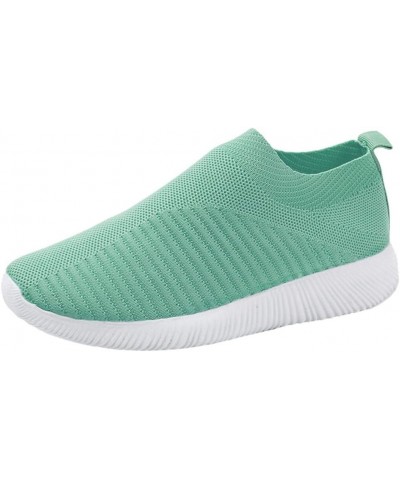 Flat Heel Slip On Sport Mesh Sneakers Platform Round Toe Solid Color Soft Sole Dressy Comfortable Ladies Lightweight Breathab...