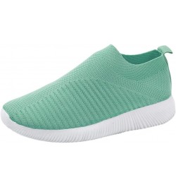 Flat Heel Slip On Sport Mesh Sneakers Platform Round Toe Solid Color Soft Sole Dressy Comfortable Ladies Lightweight Breathab...