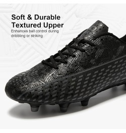 Soccer Cleats for Men's and Women's Outdoor Unisex Football Shoes Firm Rugby Boots Black-grey $19.60 Athletic Shoes