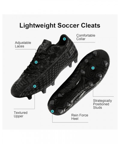 Soccer Cleats for Men's and Women's Outdoor Unisex Football Shoes Firm Rugby Boots Black-grey $19.60 Athletic Shoes