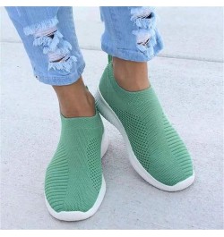 Flat Heel Slip On Sport Mesh Sneakers Platform Round Toe Solid Color Soft Sole Dressy Comfortable Ladies Lightweight Breathab...