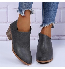 Fall Boots For Women 2023 Casual Chunky Heel Ankle Booties Side Zipper Fashion Cowboy Cowgirl Western Boots Grey $22.67 Outdo...