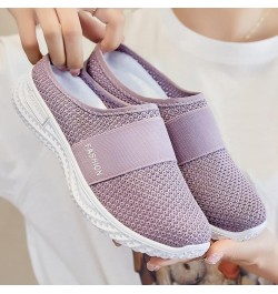 Women Strappy Open Round Toe Ankle Strap Summer Low Wedge Sandals Lightweight Slides Sandal 139-ibzwp-d-purple $10.11 Slippers