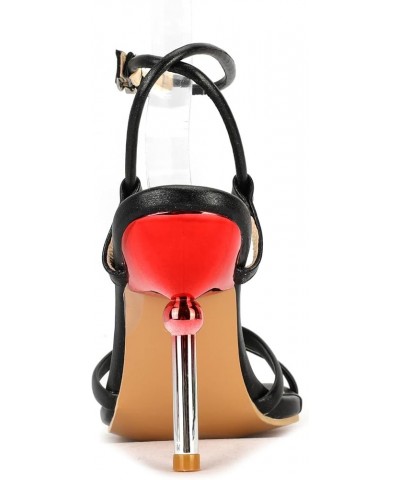 Stiletto Heels Ankle Strap Open Toe Women Sandals Black 3 $27.55 Sandals