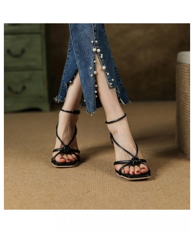 Stiletto Heels Ankle Strap Open Toe Women Sandals Black 3 $27.55 Sandals