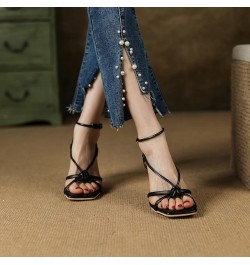 Stiletto Heels Ankle Strap Open Toe Women Sandals Black 3 $27.55 Sandals