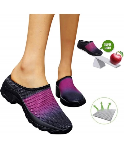 Shoes Walking Platform with Arch Support Outdoor Half Comfort Slippers Casual Knit Wedge Breathable Shoes Women's Casual Shoe...