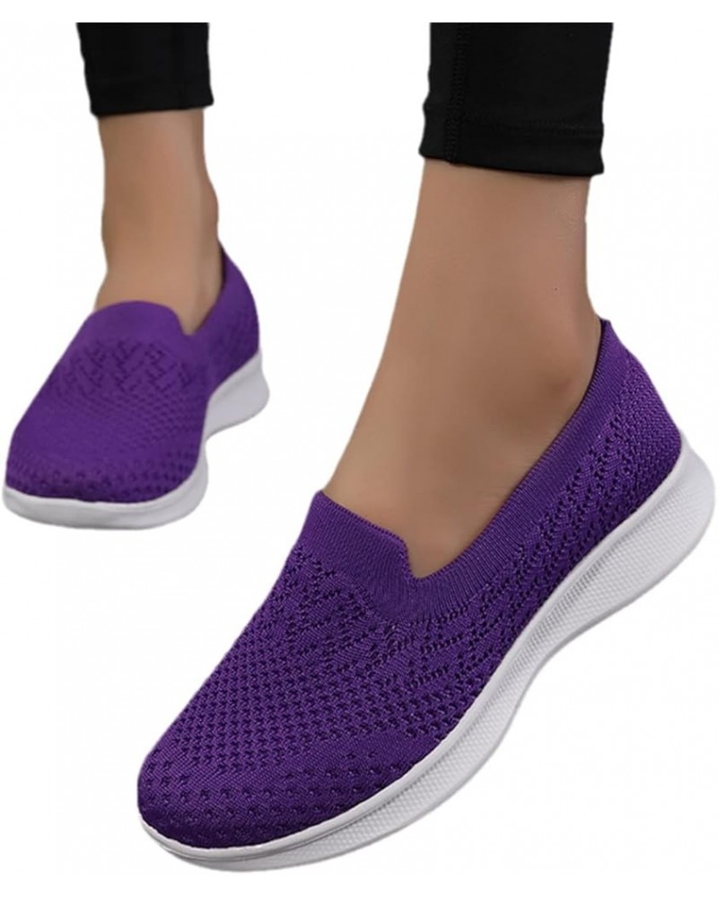 Slip-on Walking Shoes Women Knitted Mesh Breathable Sneaker Lightweight Comfortable Orthopedic Shoes,Women Outdoor Casual Run...