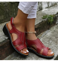 Womens Wedge Sandals Summer Retro Orthopedic Sandals with Arch Support Casual Faux Leather Platform Sports Sandals Ladies Wal...