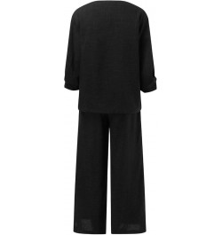 Wide Leg Dress Pant Wide Leg Blouse Pants Sets Casual Long Sleeve V Neck Shirt Pants Streetwear Graduation Black➤➤ Pants for ...