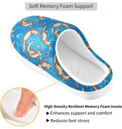 Cute Otters Slippers for Women and Men Fuzzy House Slippers Cozy Memory Foam Nonslip Family Slippers Cute Otters $18.81 Slippers