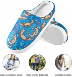 Cute Otters Slippers for Women and Men Fuzzy House Slippers Cozy Memory Foam Nonslip Family Slippers Cute Otters $18.81 Slippers