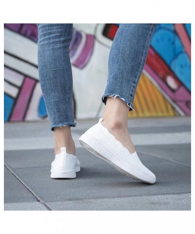 Women's Slip on Loafer Shoes - Mesh Casual Ballet Flat Nurse Walking Sneakers Knit Round Toe Casual Memory Foam Shoes 2235 A/...