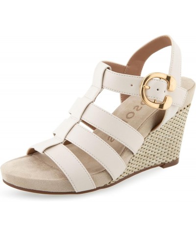 Women's Paige Wedge Sandal Eggnog Pu Leather $21.83 Sandals