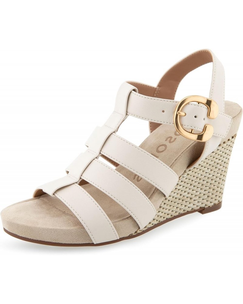 Women's Paige Wedge Sandal Eggnog Pu Leather $21.83 Sandals