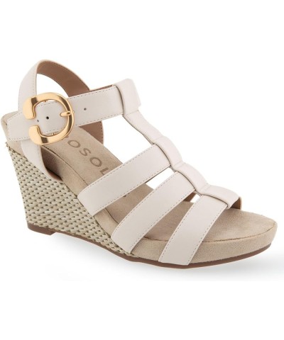 Women's Paige Wedge Sandal Eggnog Pu Leather $21.83 Sandals