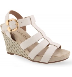 Women's Paige Wedge Sandal Eggnog Pu Leather $21.83 Sandals