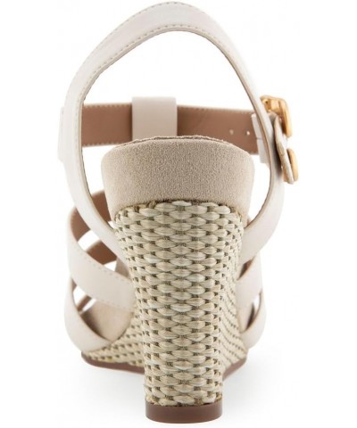 Women's Paige Wedge Sandal Eggnog Pu Leather $21.83 Sandals