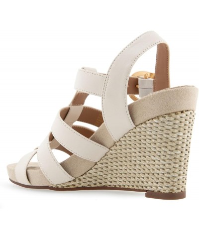 Women's Paige Wedge Sandal Eggnog Pu Leather $21.83 Sandals