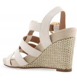 Women's Paige Wedge Sandal Eggnog Pu Leather $21.83 Sandals