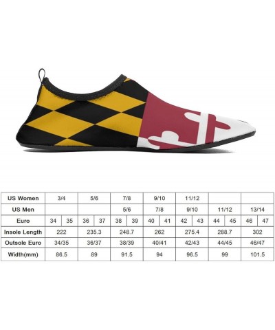 Maryland State Flag Water Shoes for Women Men Quick-Dry Aqua Socks Swim Beach Barefoot Yoga Surf Pool Camping Maryland State ...