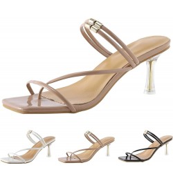 Women's Low Heel Sandals Fashion Summer Women Sandals High Heels Square Head Open Toe Ankle Buckles Solid Color Pink 8 $27.97...