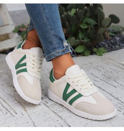 Women's Summer Fashion Suede Round Toe Lace Up Casual Shoes Solid Color Sneakers Sneaker Guards Air 1 Women Green $16.51 Outd...