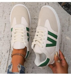 Women's Summer Fashion Suede Round Toe Lace Up Casual Shoes Solid Color Sneakers Sneaker Guards Air 1 Women Green $16.51 Outd...