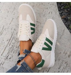 Women's Summer Fashion Suede Round Toe Lace Up Casual Shoes Solid Color Sneakers Sneaker Guards Air 1 Women Green $16.51 Outd...