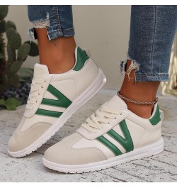 Women's Summer Fashion Suede Round Toe Lace Up Casual Shoes Solid Color Sneakers Sneaker Guards Air 1 Women Green $16.51 Outd...