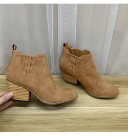 Women's Ankle Boots & Booties 7.5 Wide Blue Ankle Booties for Women Dressy V Cutout Ankle Boots for Women Beige Booties for W...