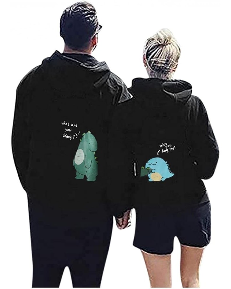 Matching Hoodies for Boyfriend and Girlfriend Streetwear Sweatshirt Men Sports Set Matching Clothes for Couples Men Black $16...