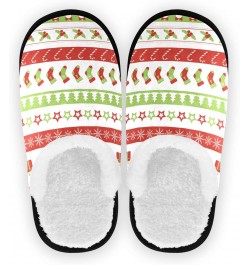 Snowflake Candy Cane Spa Slippers Christmas Sock Star House Slippers Memory Foam Slippers Indoor Outdoor Home Shoes M for Men...