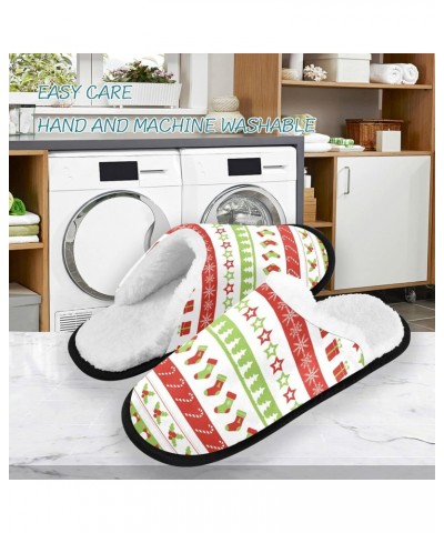 Snowflake Candy Cane Spa Slippers Christmas Sock Star House Slippers Memory Foam Slippers Indoor Outdoor Home Shoes M for Men...