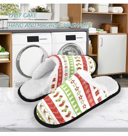 Snowflake Candy Cane Spa Slippers Christmas Sock Star House Slippers Memory Foam Slippers Indoor Outdoor Home Shoes M for Men...