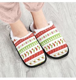 Snowflake Candy Cane Spa Slippers Christmas Sock Star House Slippers Memory Foam Slippers Indoor Outdoor Home Shoes M for Men...