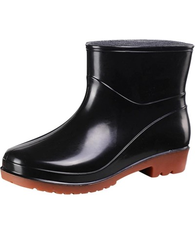 Short Rain Boots For Womens Ankle Waterproof Rainboot Slip On Garden Boot Ladies Rubber Outside Work With Comfort Dairy Boots...