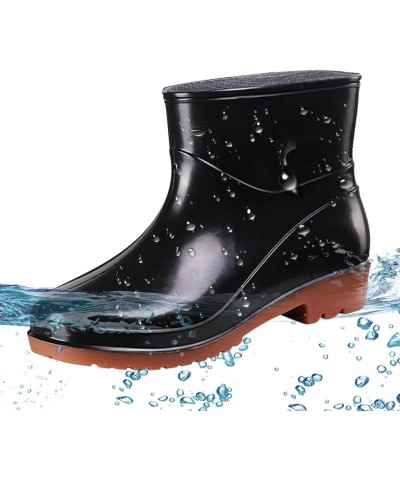 Short Rain Boots For Womens Ankle Waterproof Rainboot Slip On Garden Boot Ladies Rubber Outside Work With Comfort Dairy Boots...