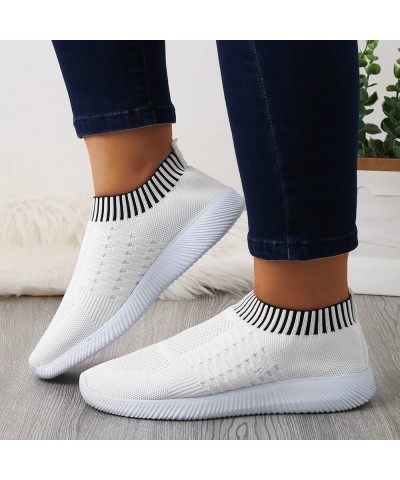 Women Lightweight Sneakers Stylish Athletic Shoes Walking Tennis Shoes Gg2-white $11.13 Fashion Sneakers