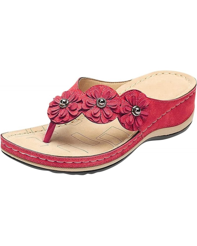 Women Sandals Summer Orthopedic Sandals Arch Support Flip Flops Women Breathable Summer Sandals,Red,US8/EU40 US7.5/EU39 Red $...