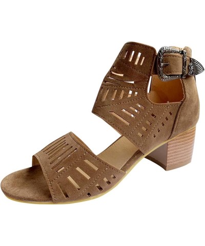 Wedge Sandals for Women Slip On Dressy Comfortable Slides Sandals Lightweight Breathable Shoes 176-qrcvgj-d-brown $13.82 Sandals