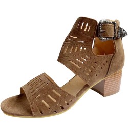 Wedge Sandals for Women Slip On Dressy Comfortable Slides Sandals Lightweight Breathable Shoes 176-qrcvgj-d-brown $13.82 Sandals